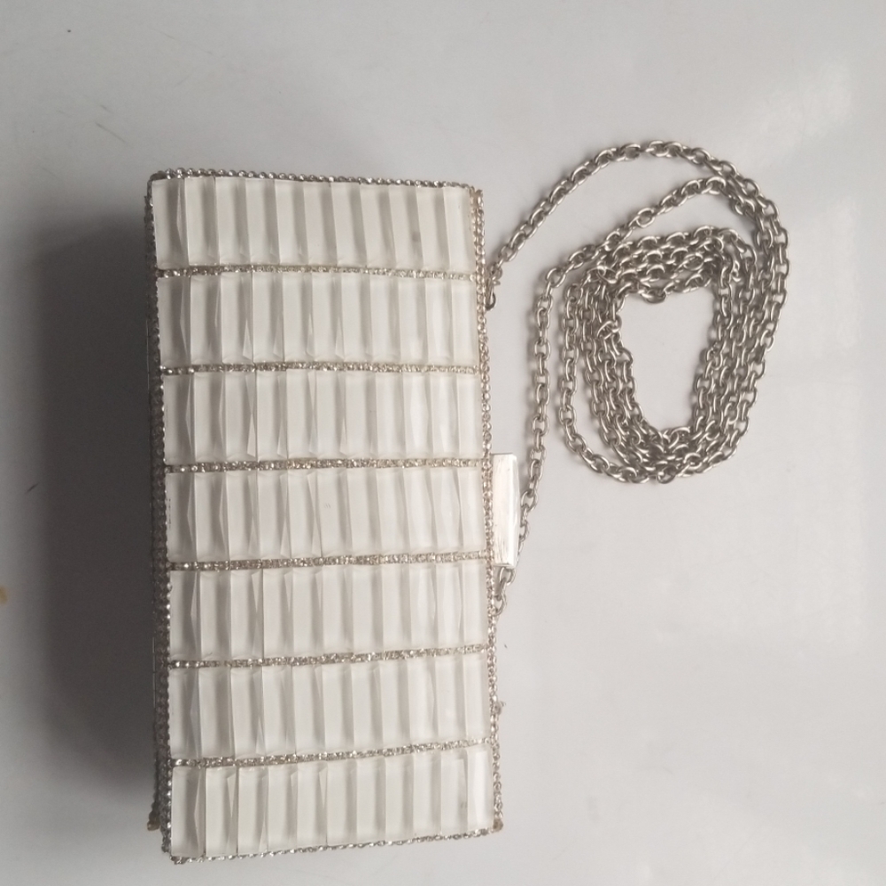 Beautiful white and sequined clutch